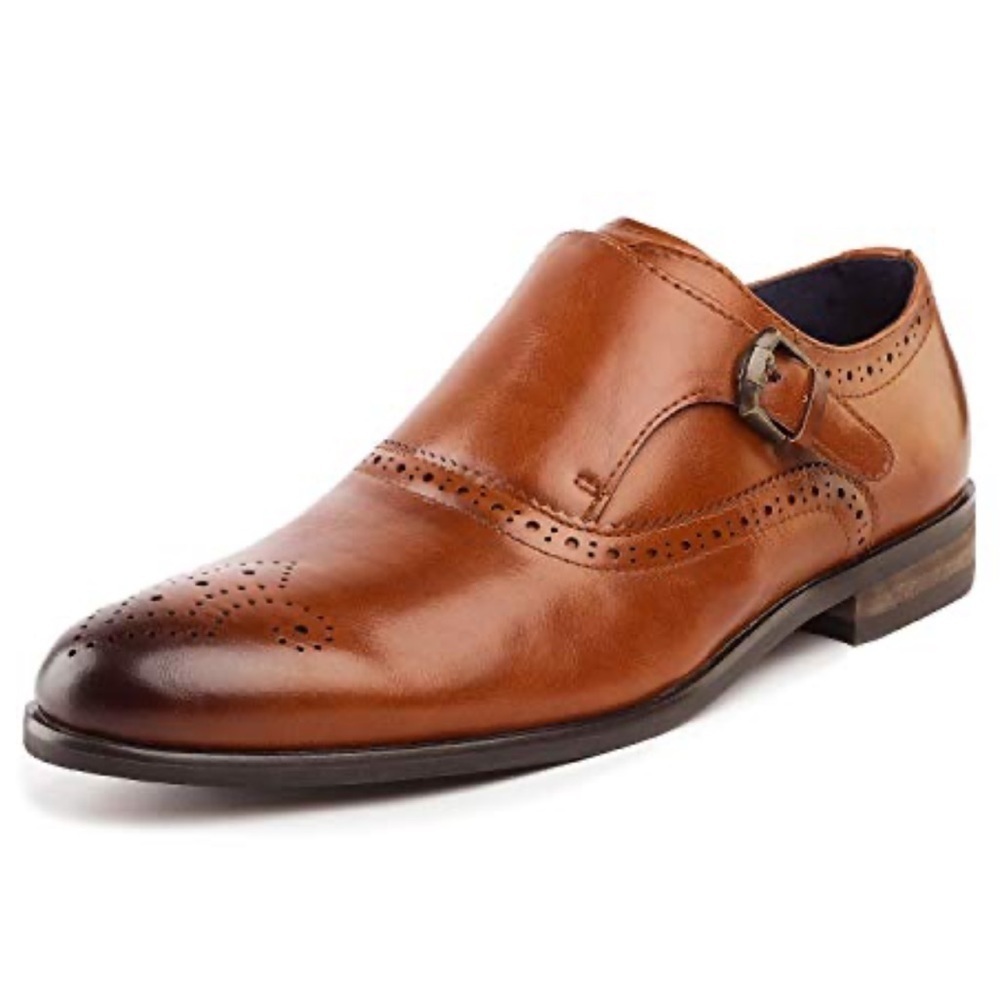 Bruno Marc New York‎ Florence Oxford Monk men’s shoes camel Sz 6 1/2